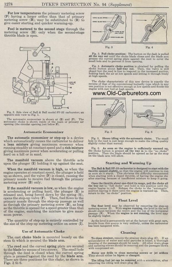 Carburetor Manuals: Ball & Ball