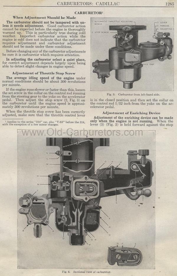 Carburetor Manuals: Cadillac