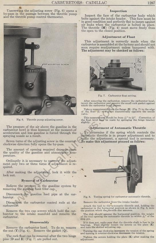 Carburetor Manuals: Cadillac