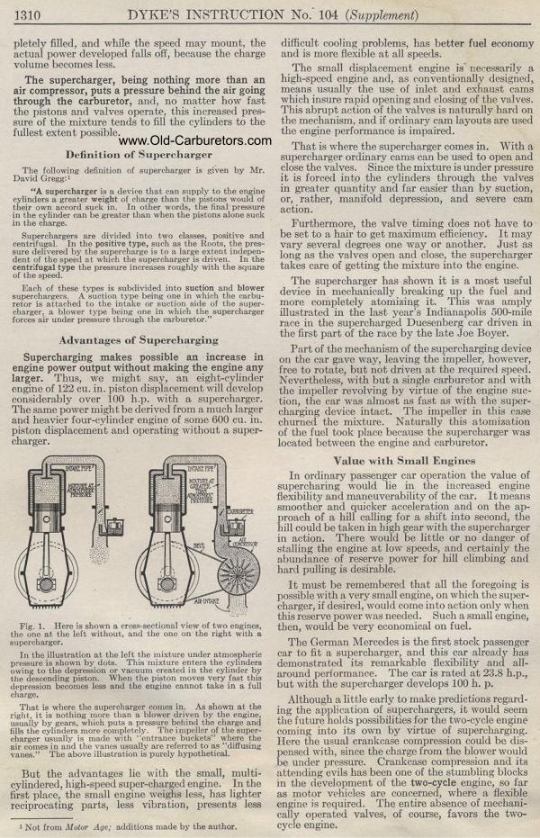 Carburetor Manuals: Superchargers