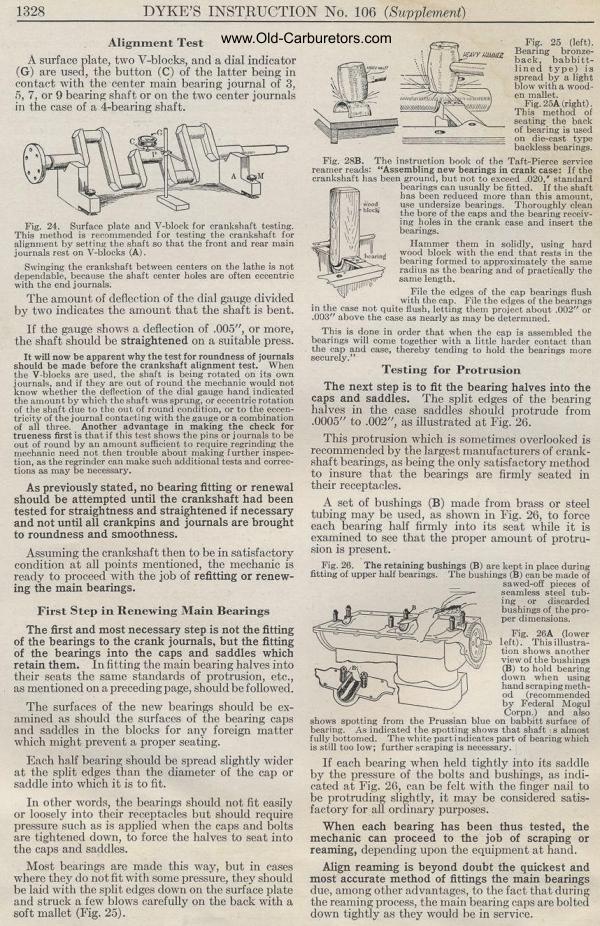 Carburetor Manuals: Crankshaft Allignment